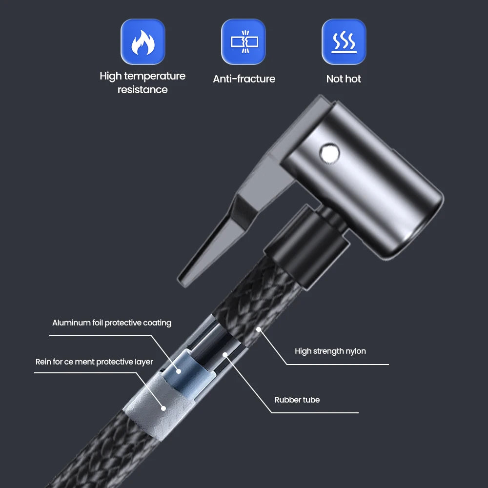 Portable Car Tire Inflator Fast Air Compressor with Accurate Pressure - Quick Inflation for Motorcycle/ Bicycle/ E-bike/ Ball