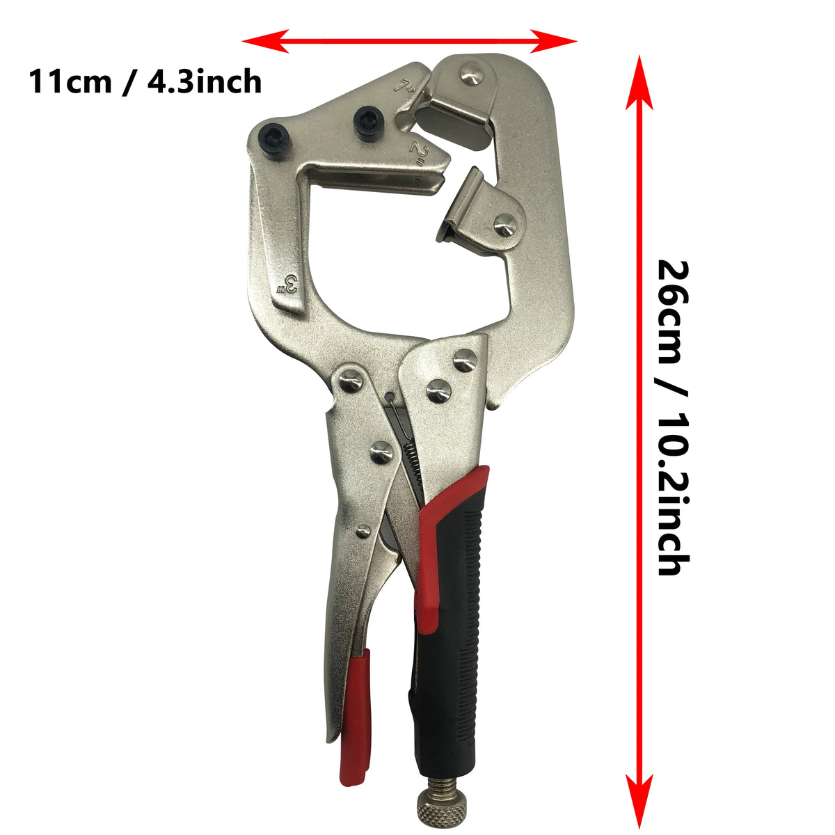 Locking Pipe Clamp, 10 Inch Welding Clamp with Swivel V Shape Pads for Clamping Pipe and Tube to Weld and Repair