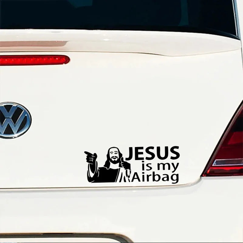Jesus Is My Airbag Funny Car Sticker, Bumper and Window Decal - view 11