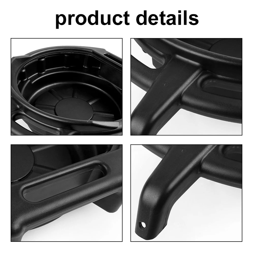 Oil Drain Pan Waste Engine Oil Collector Oil Drip Tray with 3 Handles Car Maintenance and Repairing Oil Collect Basin