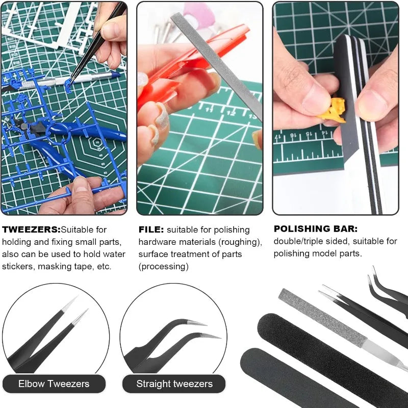 Model Making Basic Tools Handmade Model Car Hobby Building Repair and Assembly Tools Starter Kit for DIY Craft Projects
