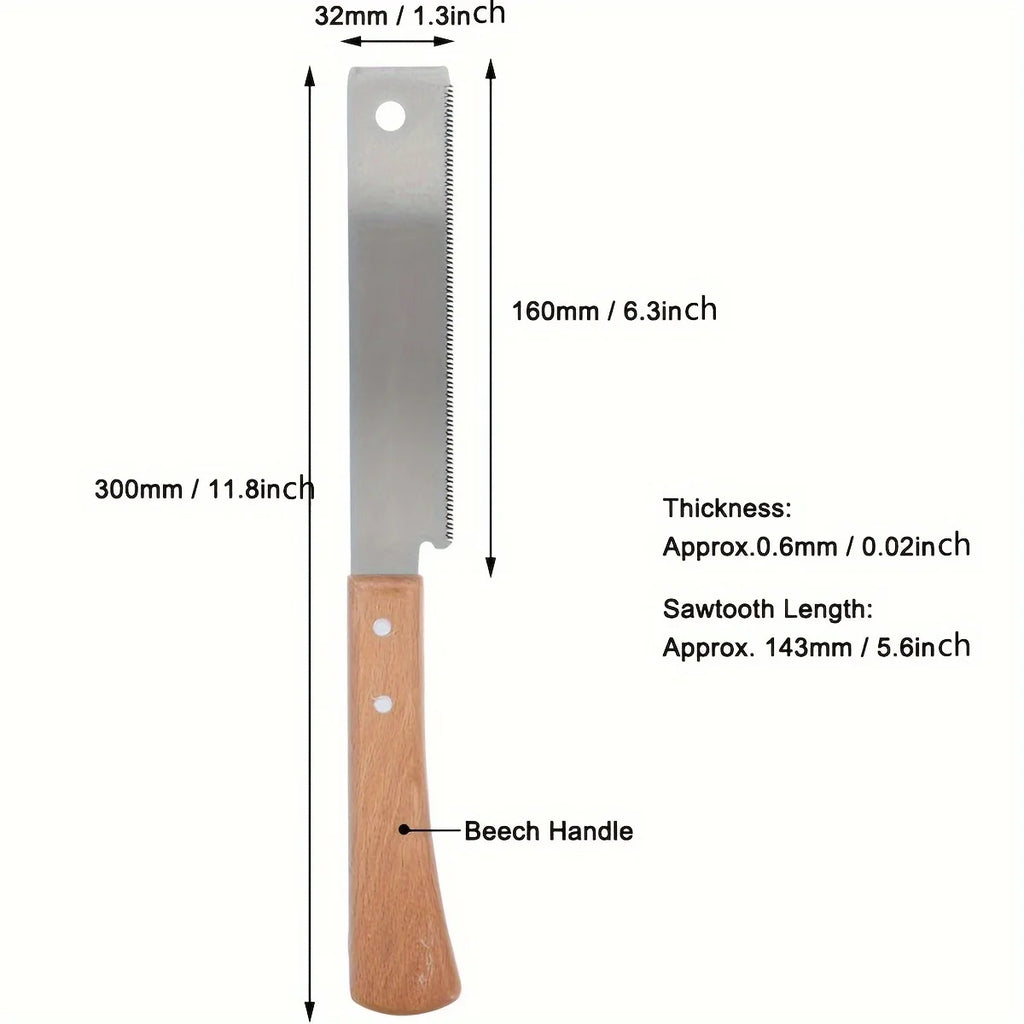 12-Inch Small Flush Cut Hand Saw – Single Edge Pull Saw