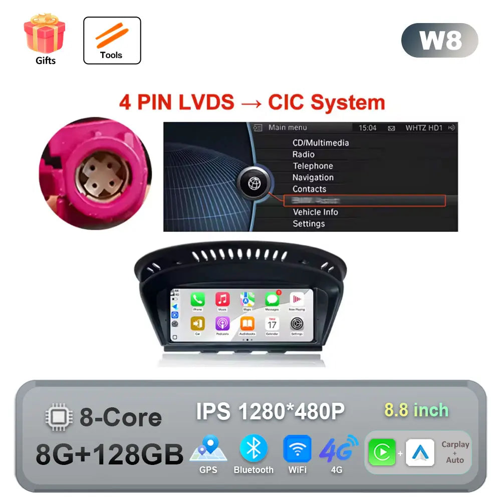 Wireless CarPlay Android Auto Multimedia Radio for BMW E60 E90 - image 17