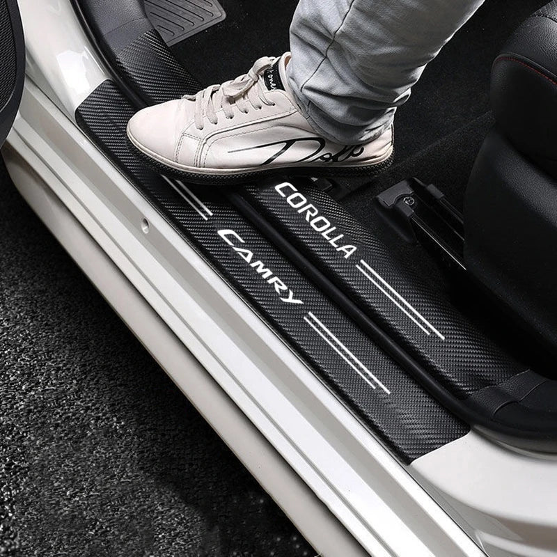 Carbon Fiber Door Scratch Protector Sticker for Toyota Camry RAV4 - image 2