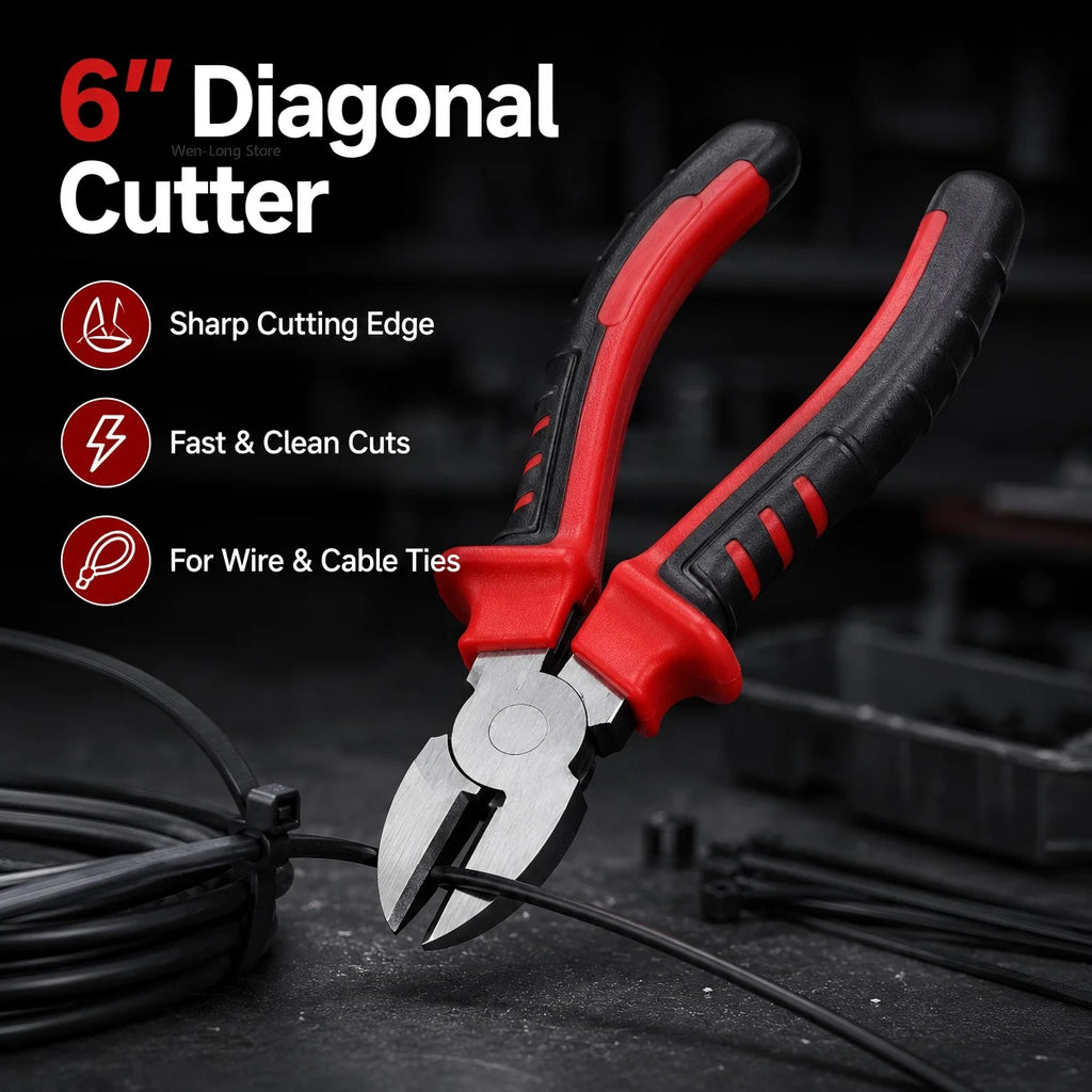 Electric Wire Pliers Large Opening Sharp Multifunction Tool for Cutting Twisting Gripping Metal Wires Heavy Duty Industrial Tool