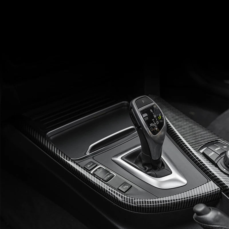 Carbon Fiber Look Gear Shift Panel Cover for 3/4 Series