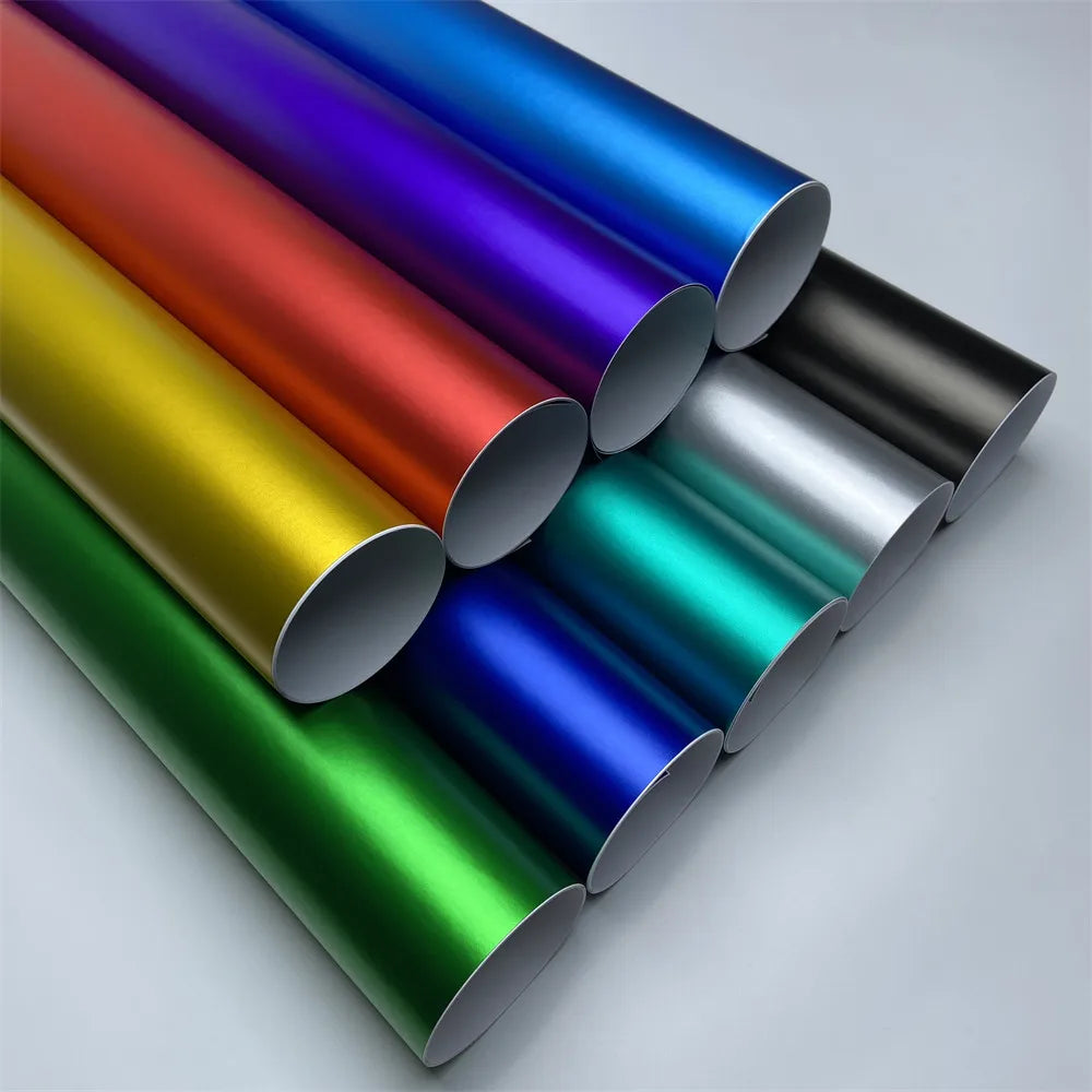 Satin Chrome Vinyl Wrap Film – Air Release Car Sticker