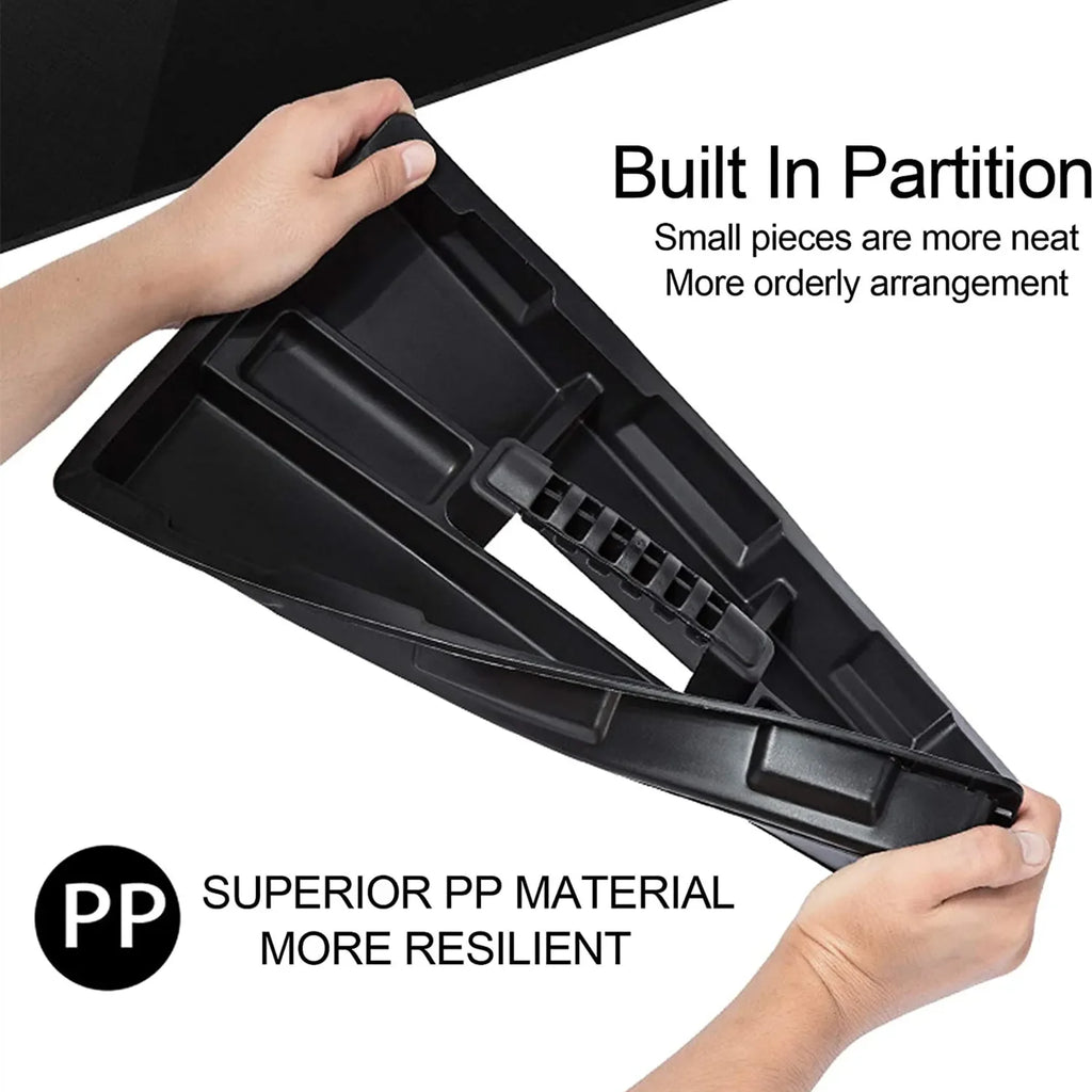 14/17in Tool Box Double Layer Hardware Storage Toolbox Stainless Steel Tool Box Metal Tool Bucket Portable Tool Box Organizer