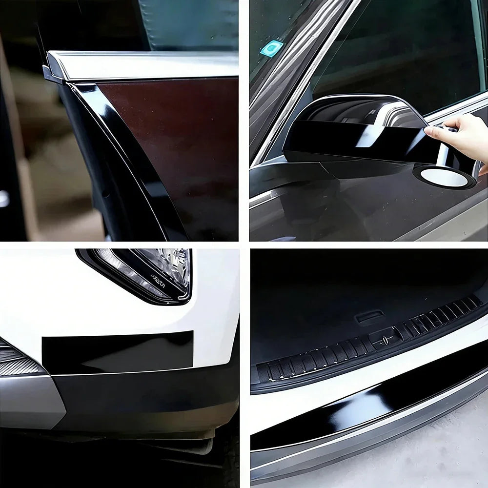 Glossy Black Vinyl Wrap Stripe Car Decal Film (3/5/7/10 cm) - image 4