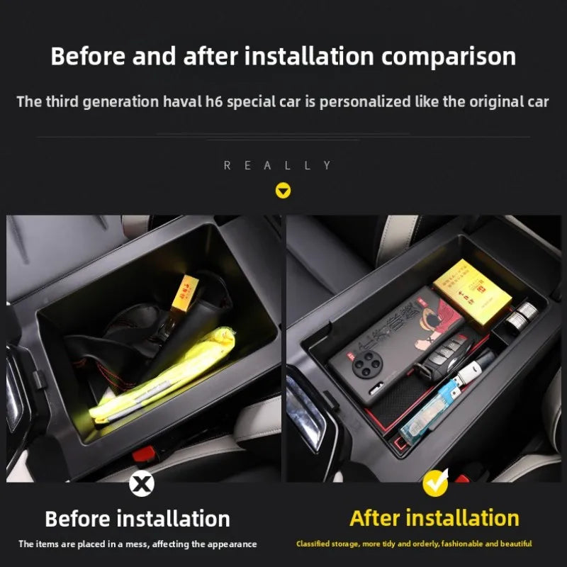 Center Console Armrest Hidden Storage Box for Haval H6 3rd Gen (2021-2025)