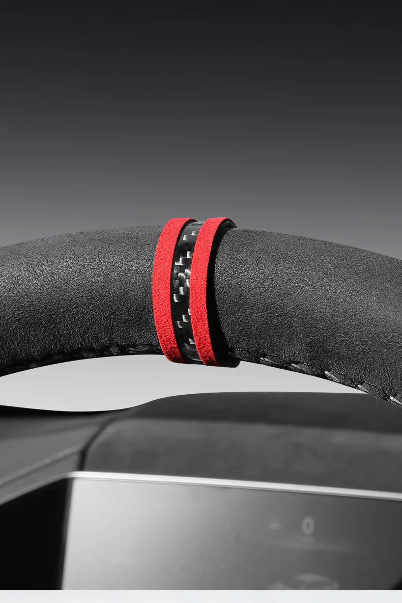 Universal Steering Wheel Center Line Marker Trim, Suede Splice - view 7