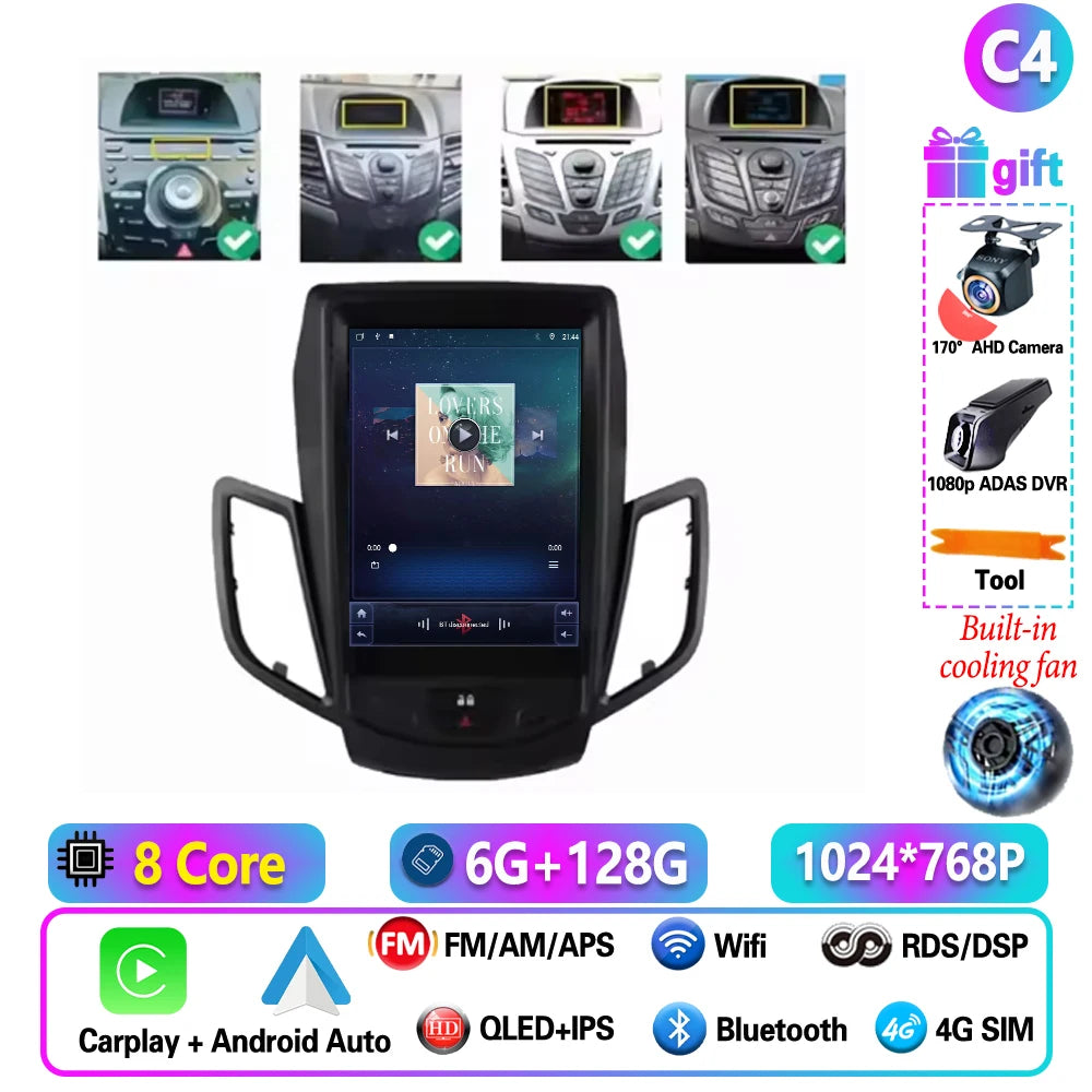 9.7 Inch Wireless CarPlay Android Radio for Ford Fiesta 2009-2017 - image 17