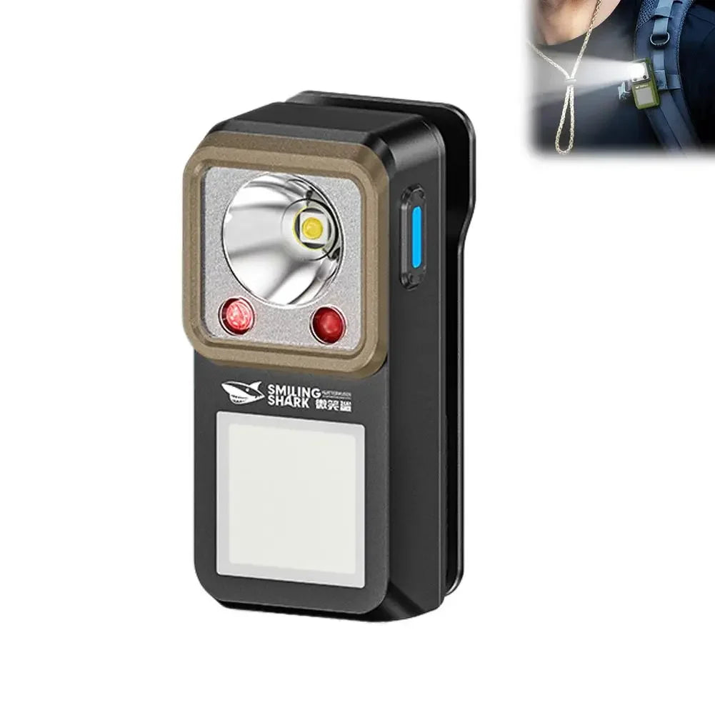 Rechargeable LED Magnetic Clamp Flashlight, Clip-On Work Emergency Lamp