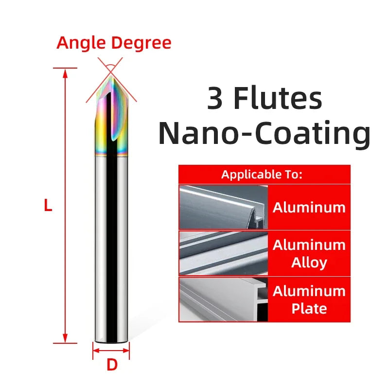 Carbide Chamfer Milling Cutter 60 90 120 Degree V-Shaped Router Bit - image 24