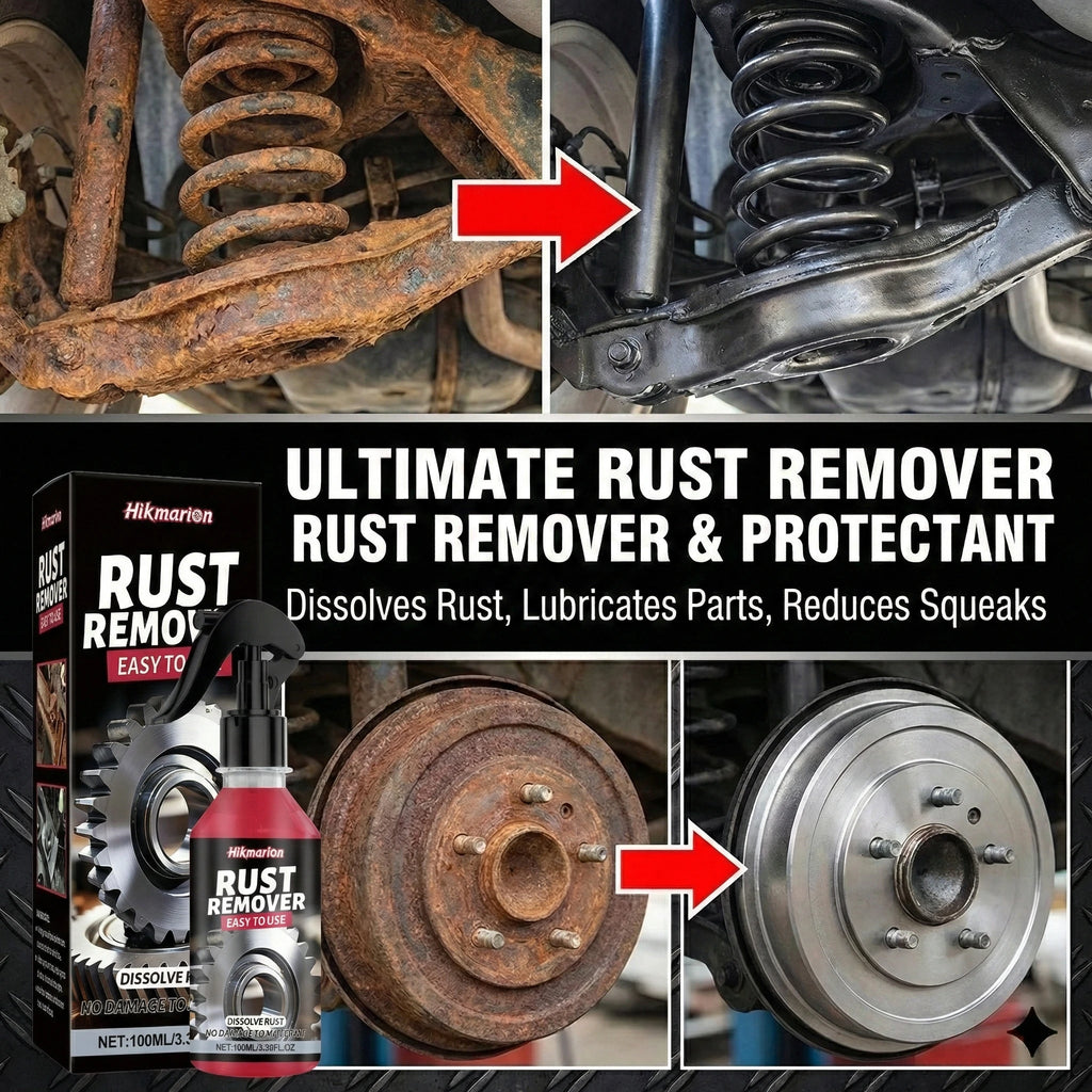 Car Rust Remover Spray, Quick Cleaner for Wheels & Exhaust Pipes, Remove Rust, Iron Powder and Stubborn Stains on Metal Surfaces
