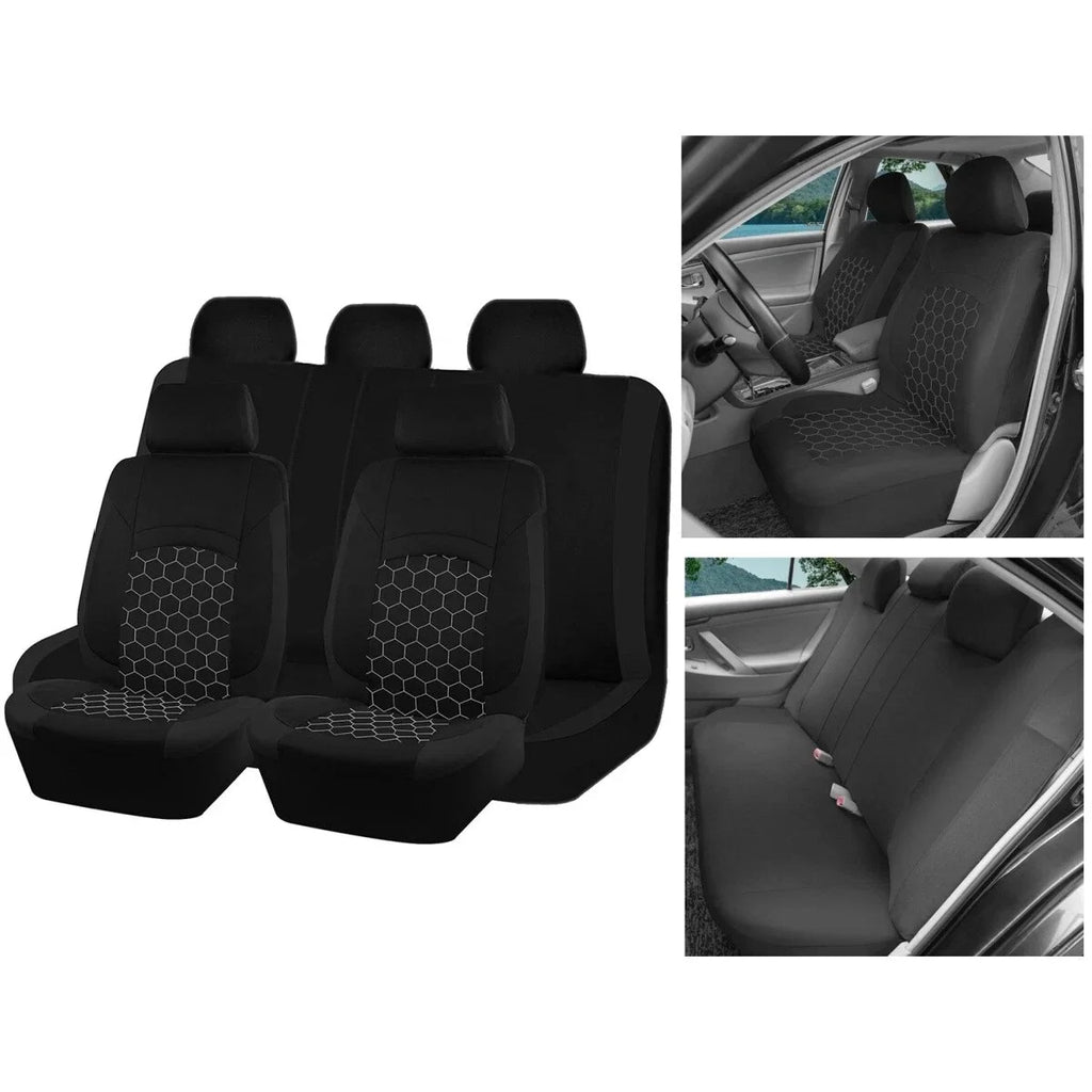 Breathable 9-Piece Car Seat Cover Set for 5 Seats