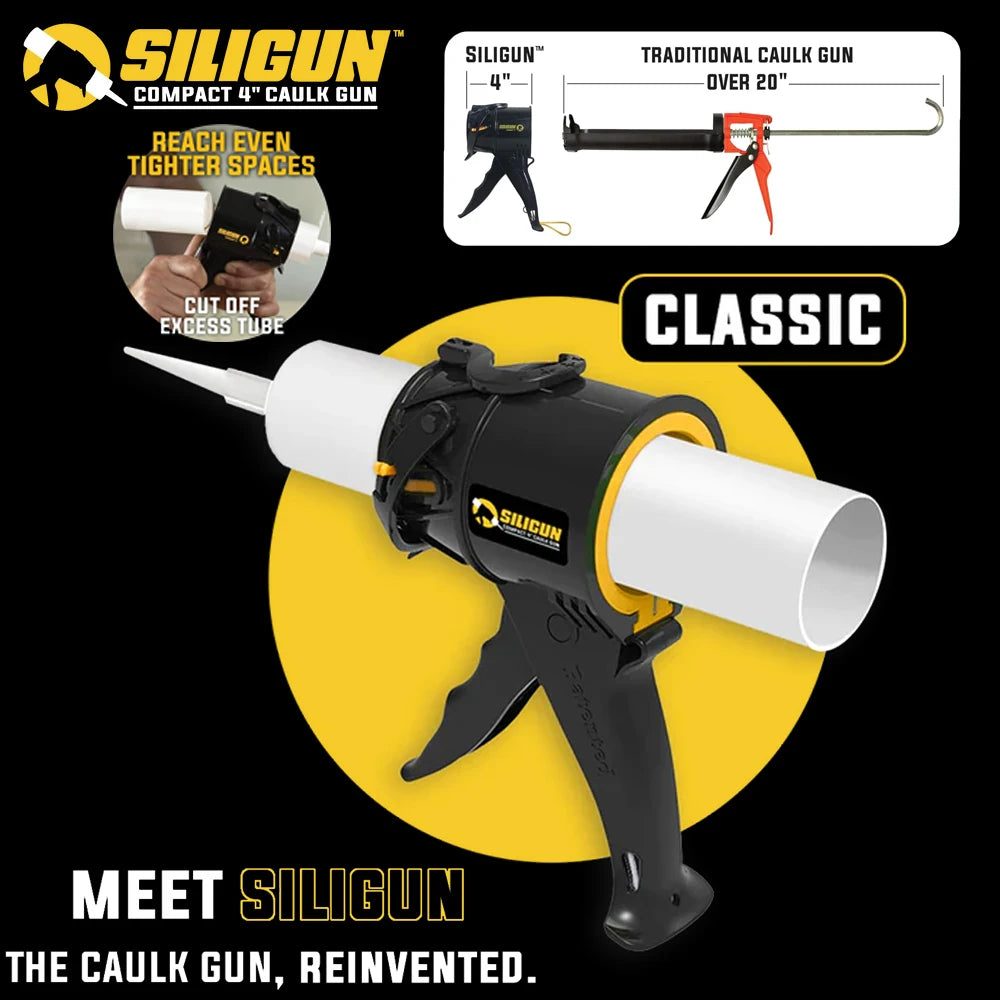 Classic Compact 4 Inch Caulking Gun Portable Lightweight Handheld Sealant Applicator