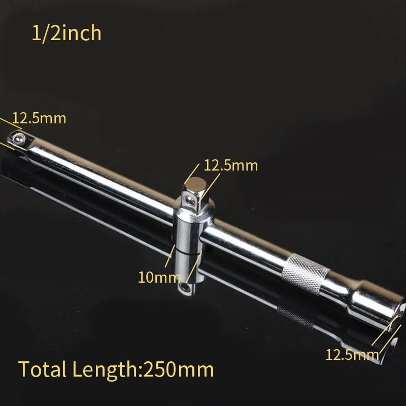 T-Handle Sliding Breaker Bar 115-250mm, 1/4", 3/8", 1/2" Drive
