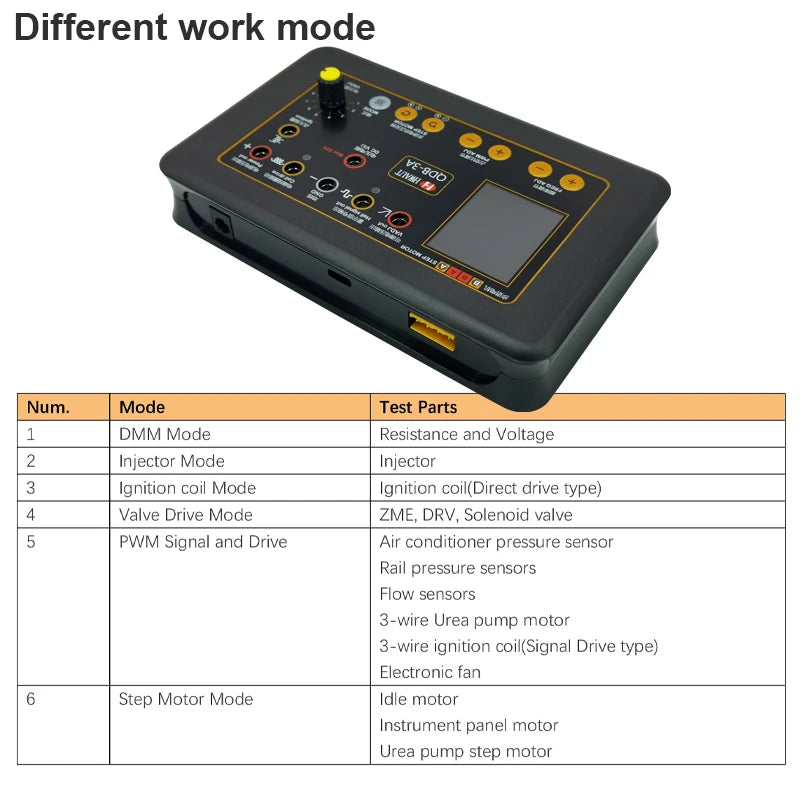 QDB-3A 2A Car Ignition Coil Tester Tool Injector Solenoid Valve Idling Stepper Motor Instrument Fault Detector Drive Simulator