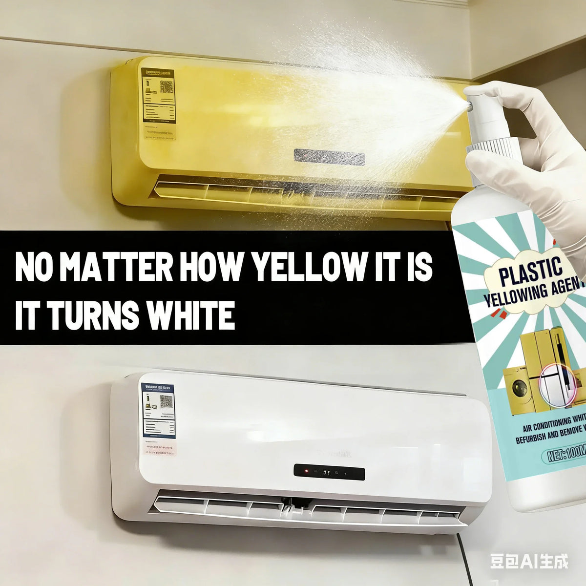 Plastic Yellowing Remover Spray for Air Conditioners and Home Appliances