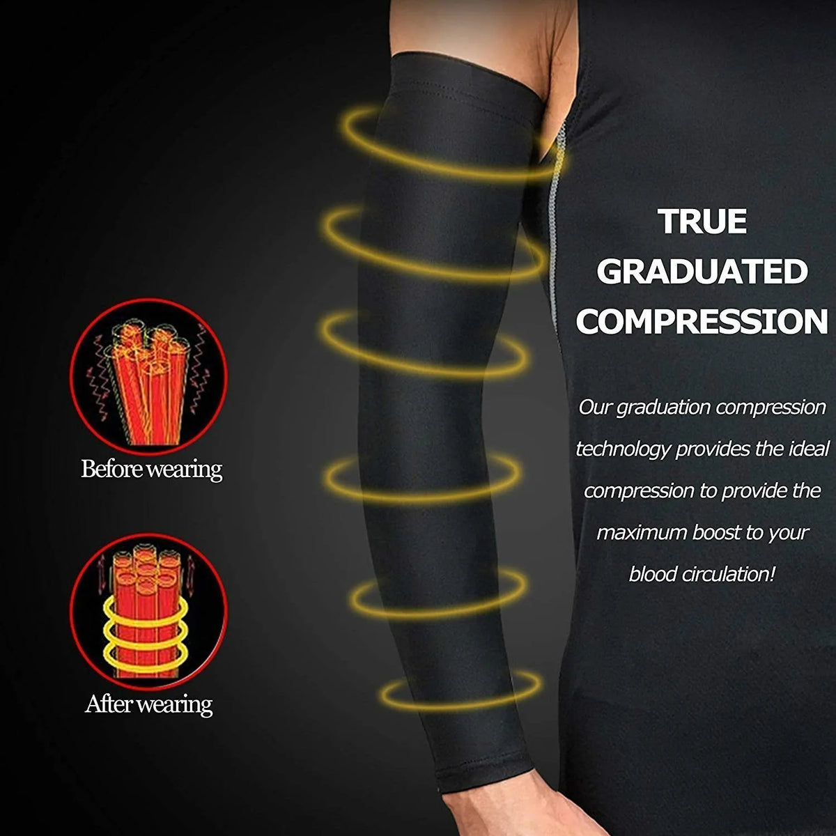 Sports Compression Arm Sleeve, UV Protection - image 3