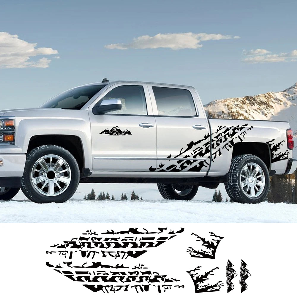Mud Splash Side Door Graphic Stickers for Chevrolet Silverado