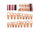 100pcs Copper Ring Lug Terminal Kit AWG 4 6 8 10 12 With Shrink Tubing