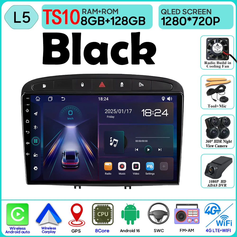9" Android Car Radio for Peugeot 408/308 with Wireless CarPlay - image 24