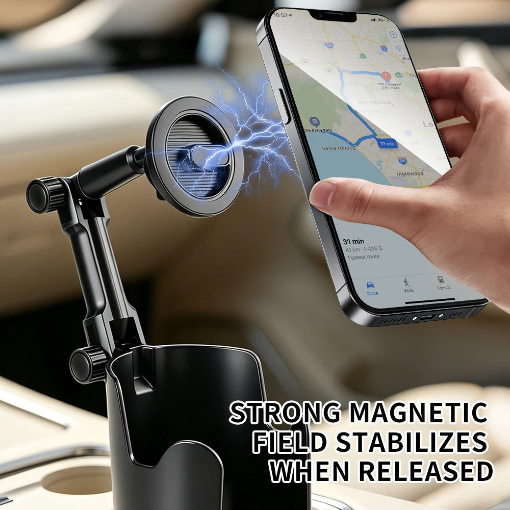 Magnetic Cup Holder Car Phone Mount – 360° Rotatable