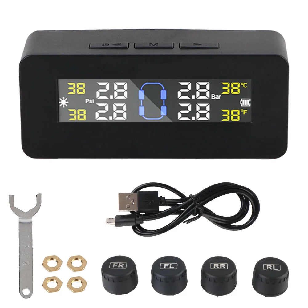 Solar Tire Pressure Monitoring System with External TPMS Sensors