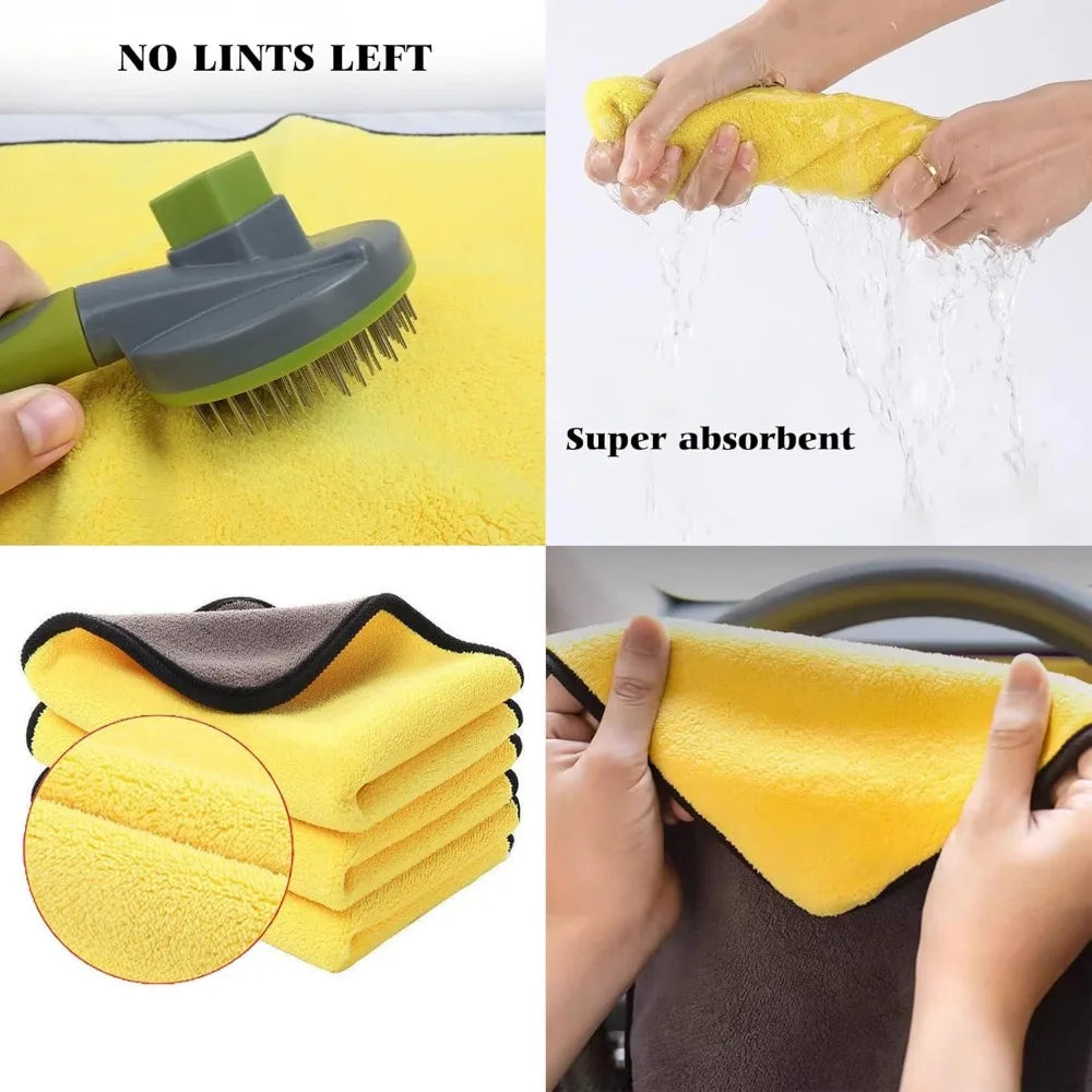 3/5/10pcs Towels for Cars - Soft & Lint-Free - Cleaning Rags Cloths for Car Wash Detailing Drying & Home Cleaning Supplies