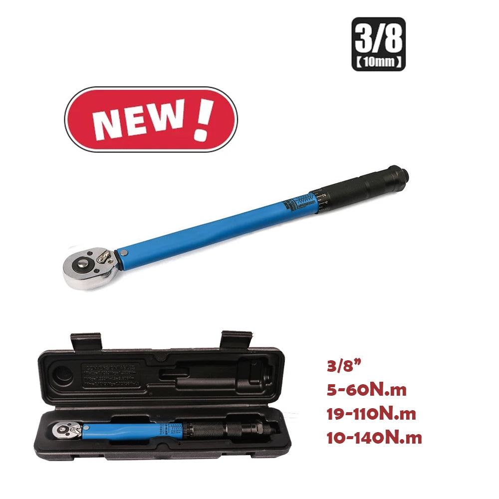 Bidirectional Preset Torque Wrench 3/8 Inch for Bicycle Motorcycle Car Repair