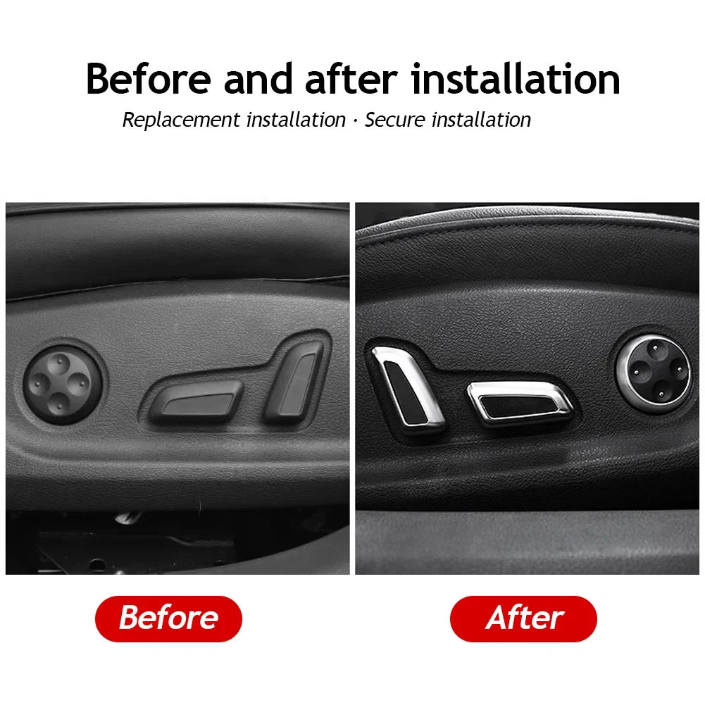 Audi Seat Adjustment Button Covers - 6 Pack Chrome ABS Trim - image 10