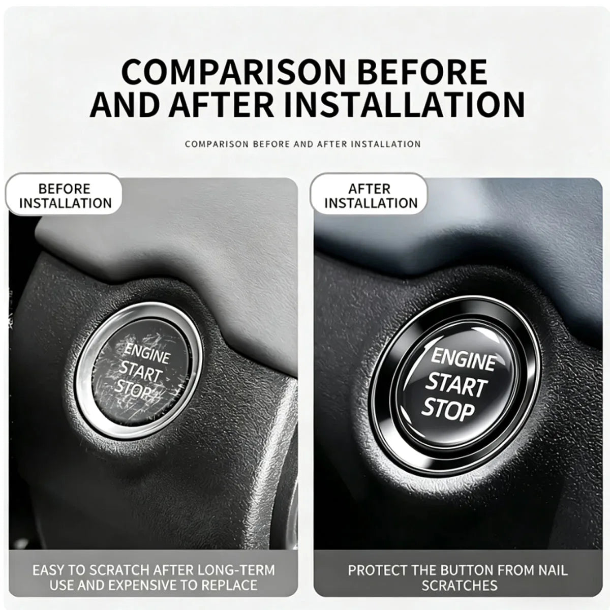 Clear Ignition Start-Stop Button Protector, DIY Cut