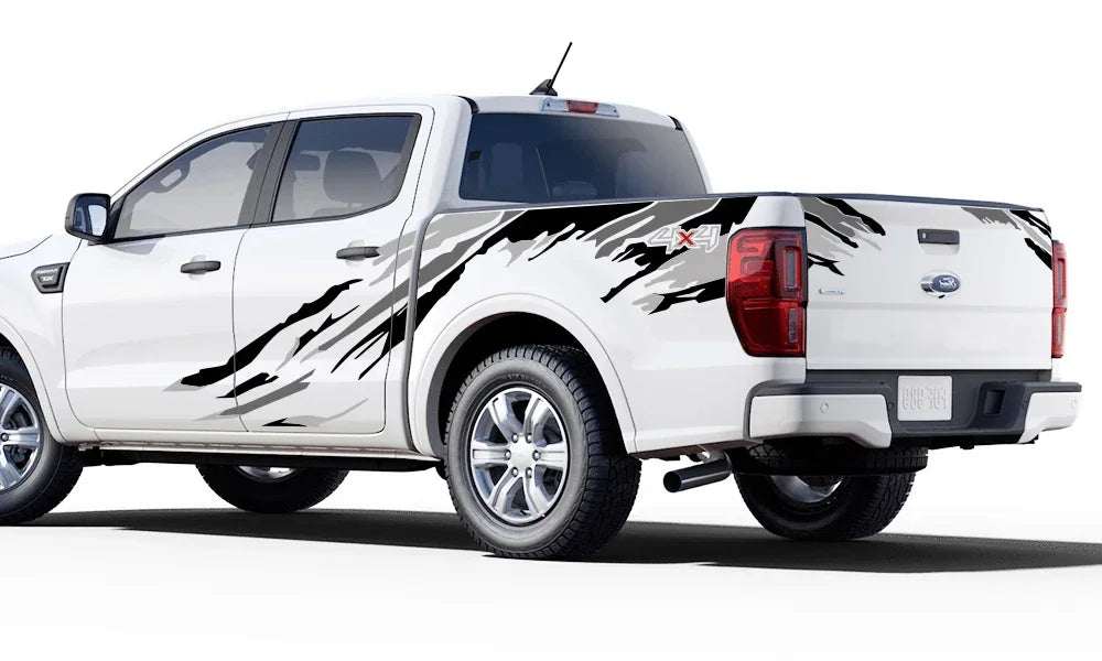 Pickup Truck Tuning Decal Set, 3 Pieces, Universal Fit