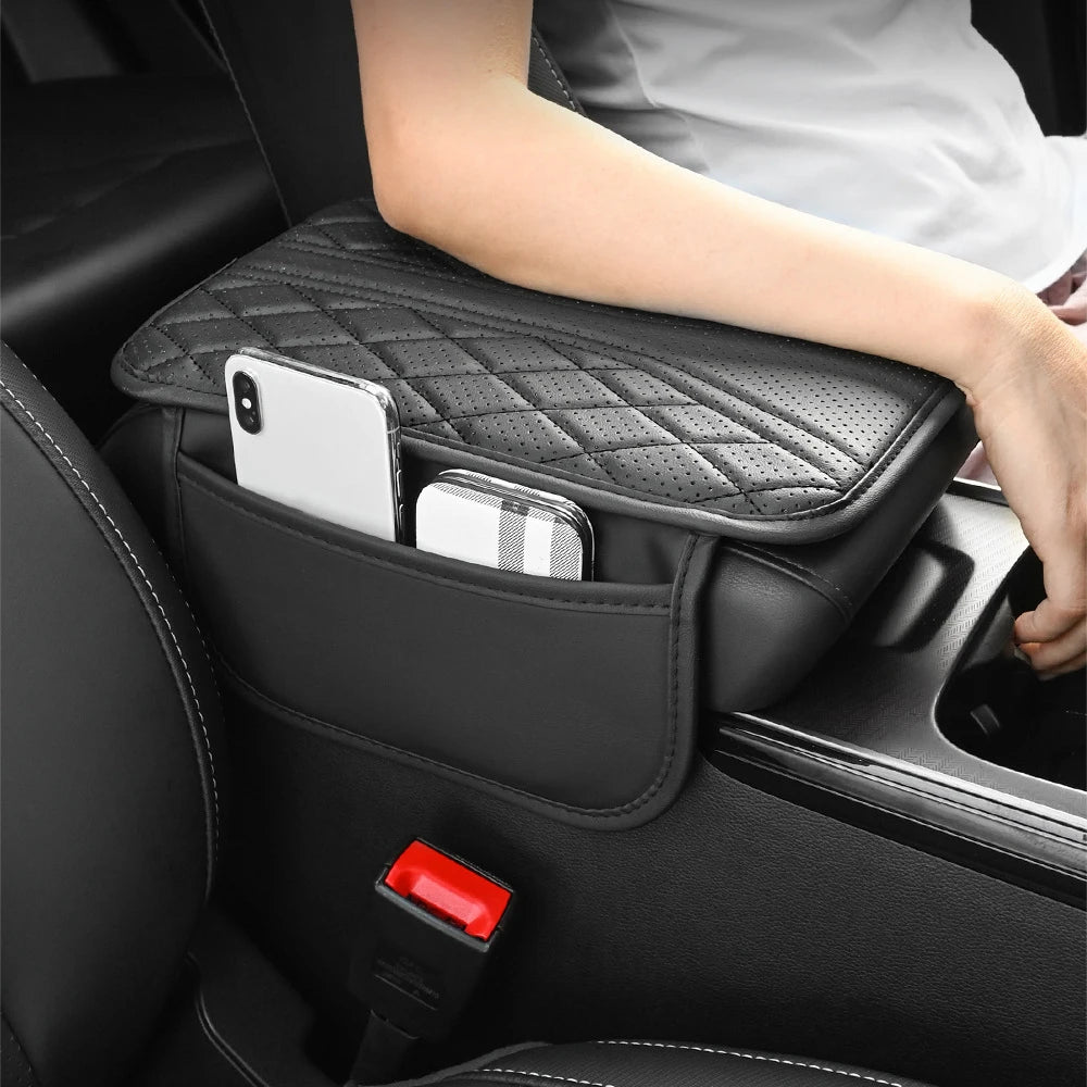 Car Armrest Storage Bag and Center Console Riser Pad