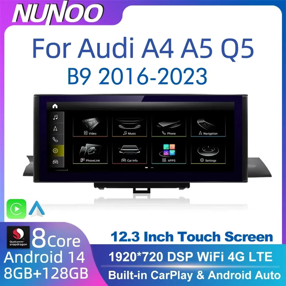 12.3" Wireless CarPlay Multimedia Receiver for Audi A4/A5/Q5