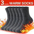 3-Pair Thick Wool Work Socks – Warm Thermal for Cold Weather