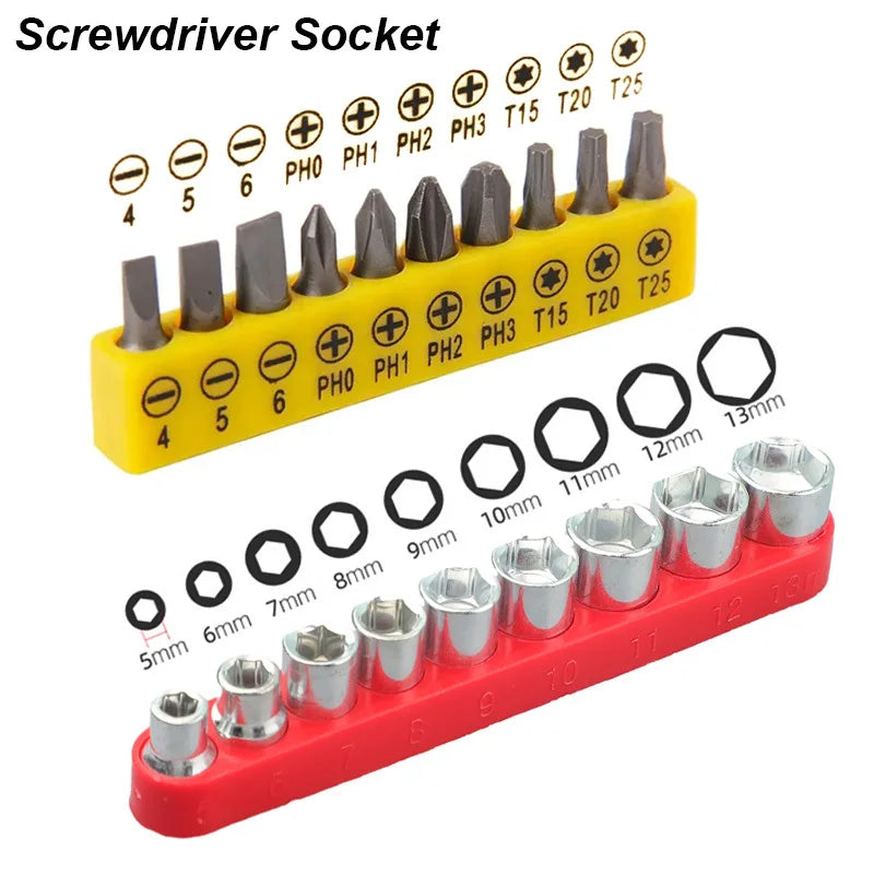Right Angle Ratchet Wrench Screwdriver Set, 1/4 Hex Bit Holder - image 5