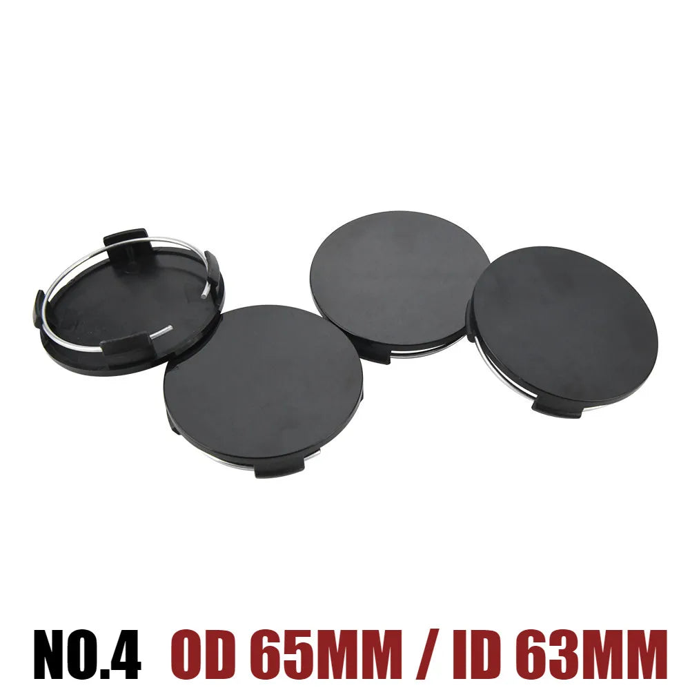Universal Blank Wheel Center Caps, No Logo, Set of 4