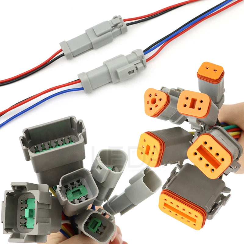 DT Waterproof Wire Connector with 15cm Leads, 2 to 12 Pin
