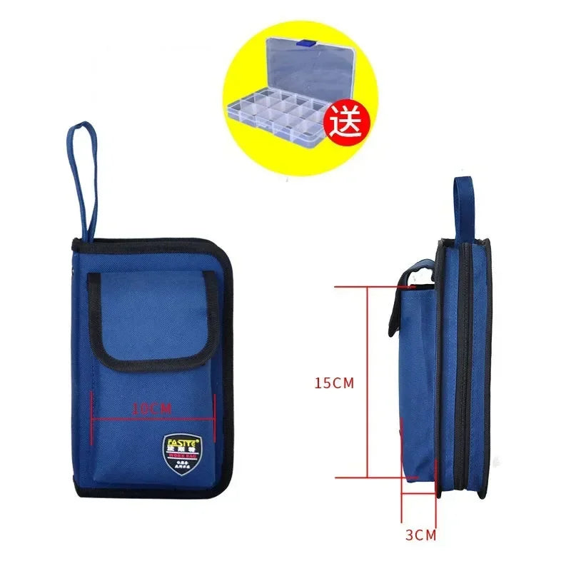 Small Canvas Electrician Repair Tool Bag Professional Parts Organizer Pouch