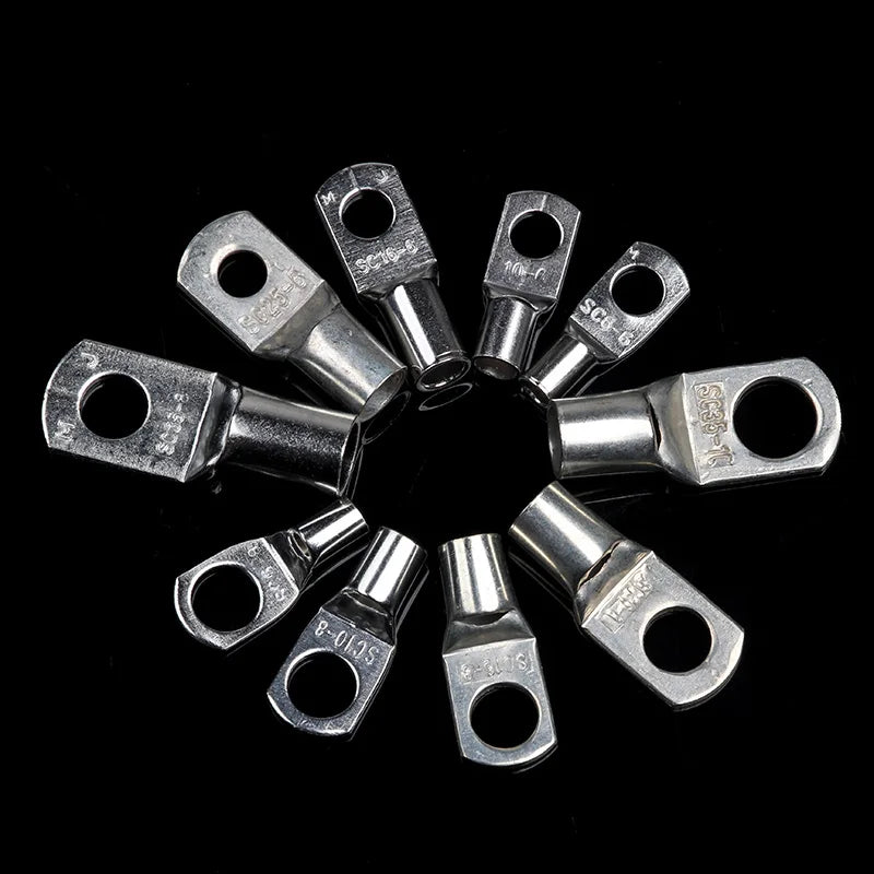 100PCS Ring Terminal Cable Lugs 35mm2 Tinned Copper Wire Eye Connectors Kit