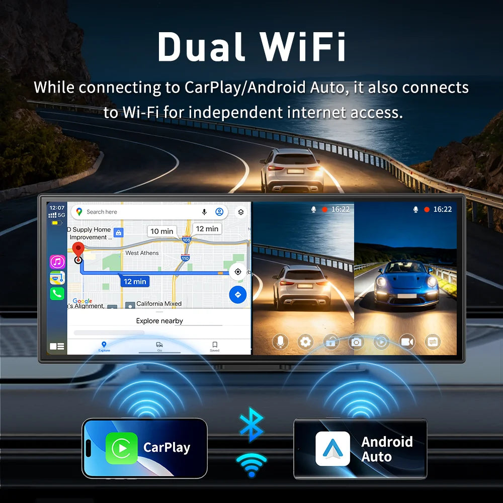Imagebon P70 Plus 11.4" Android 15 CarPlay & Dash Cam Split-Screen - image 5