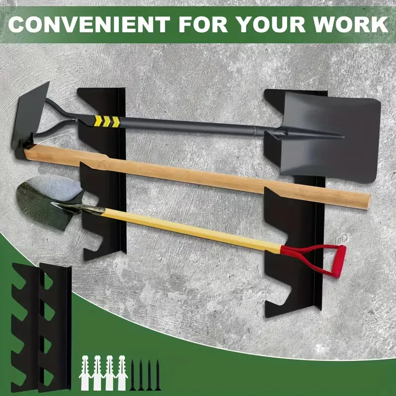 Garage Tool Organizer Wall Mount, Shed Yard Organization Racks for Walls, Horizontal Tool Racks, Shovels and Rakes, 4Floors