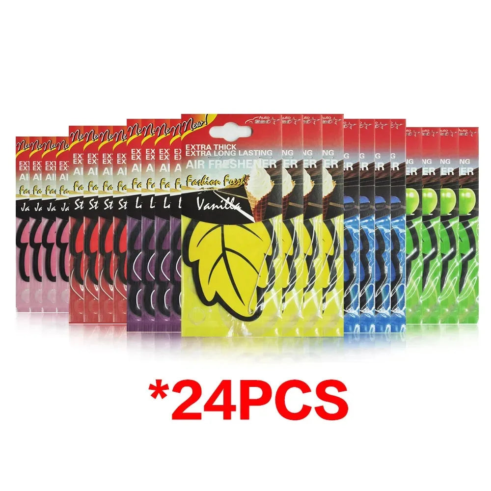 Vanilla Scented Paper Leaf Hanging Car Air Fresheners, 3-60 Pcs