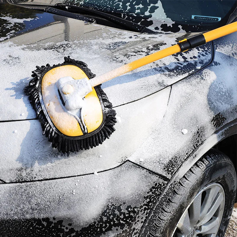 Car Wash Mop Cleaning Brush Telescoping Long Handle Cleaning Mop Retractable Bent Bar Car Wash Brush Car Cleaning Tools