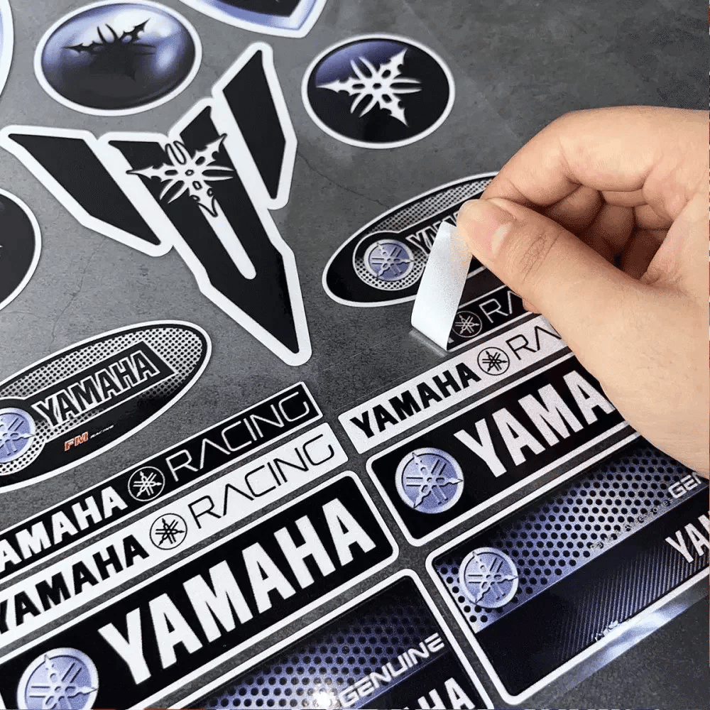 Reflective Racing-Style Motorcycle Sticker for Fuel Tank and Helmet