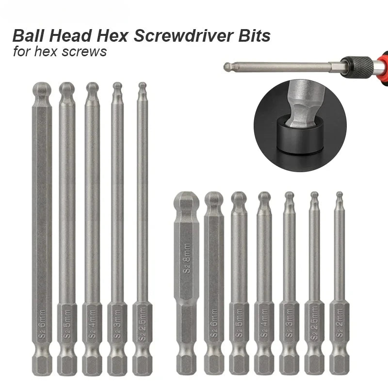 Ball End Hex Screwdriver Bit Set - Magnetic Allen Wrench Bits