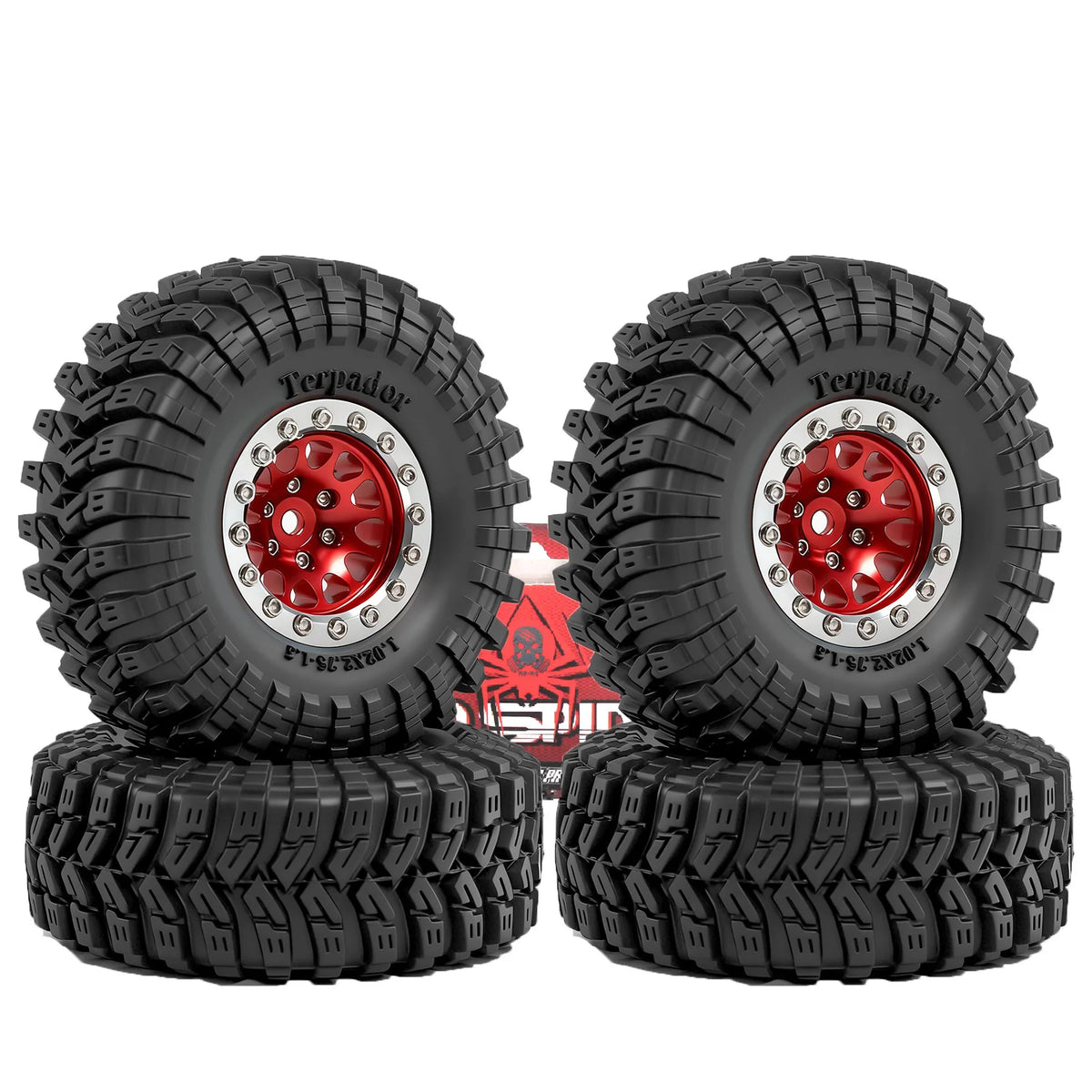 1.3 Beadlock Wheels and Tires OD 2.75'' Hex 7mm (4PCS) for 1/18 1/24 TRX4M SCX24 AX24 FCX18 FCX24 RC Crawler Car